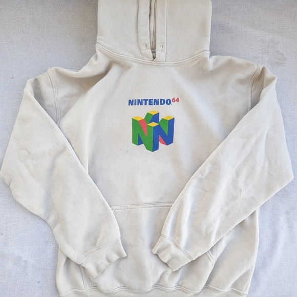 Nintendo 64 Hoodie Sweatshirt made by Nintendo Ivory Color Size M - Picture 1 of 4